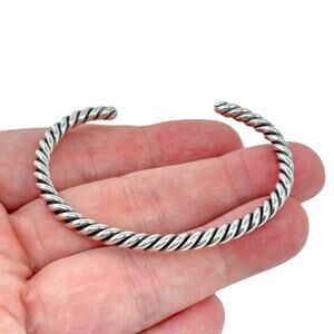 Southwest Twisted Wire Cuff Bracelet | Vintage Sterling Silver 925 | 6.5"